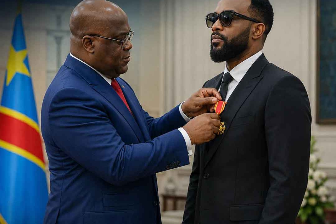 Comme promis par le Chef de l'État : L'artiste Fally Ipupa fait chevalier de l'Ordre national des Léopards
